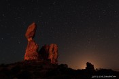 balanced rock, stars, arches national park, desert, space