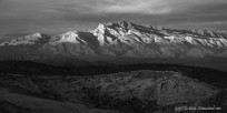 panorama, mountains, black and white, 
