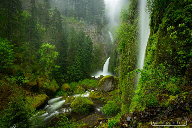 Wachella Downpour photo 2014,america,bridge,columbia river gorge,green,man-made,may,oregon,pacific northwest,united states of america,usa,wahclella falls,water,waterfall, photo