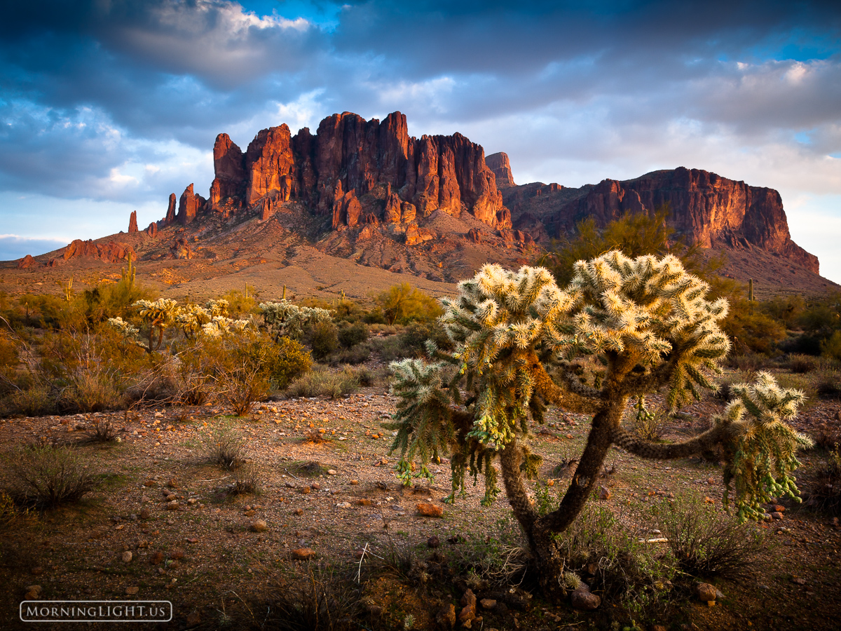 Here's another image from a dramatic sunset at Lost Dutchman State Park in Arizona. In this one I wanted to show the interesting...